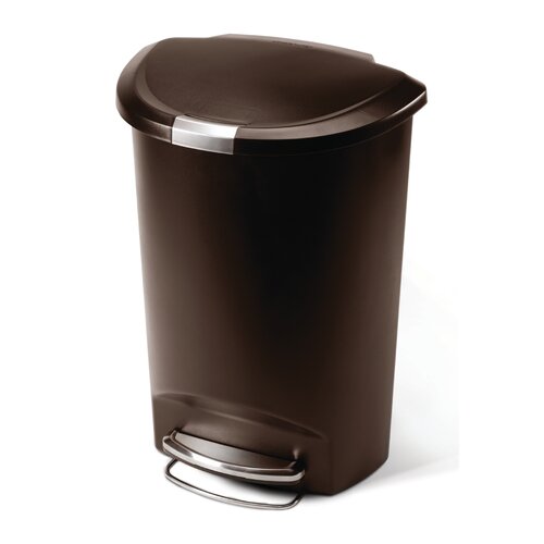 simplehuman 13 Gal. Semi Round Step Trash Can