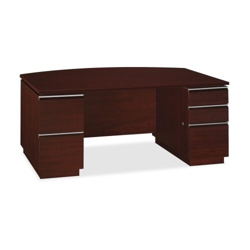 Bush Milano 2 Double Pedestal Bow Front Desk