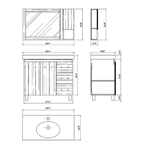 Bellaterra Home Payne 23.5 H x 35.5 W Bathroom Mirror