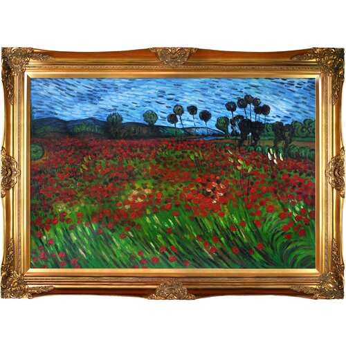 Tori Home Field of Poppies Van Gogh Framed Original Painting