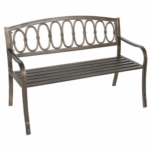 LB International Steel Garden Bench