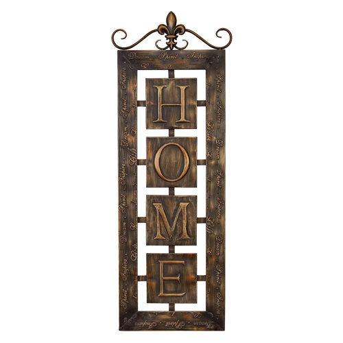 Toscana Metal Wall Home Plaque