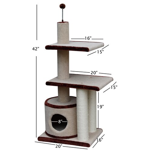 PetPals 42 Multi Level Carpet Cat Condo