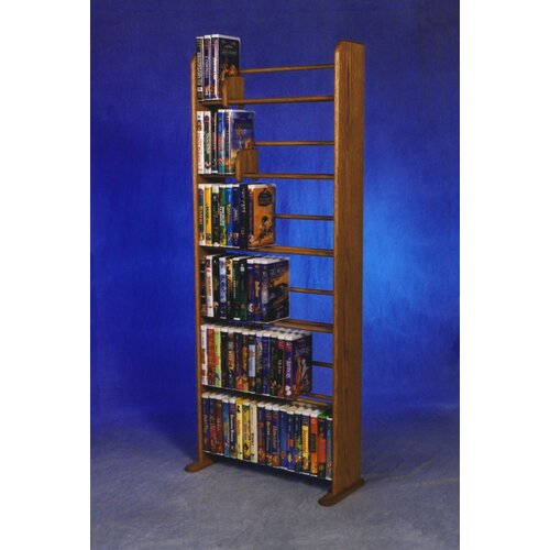 Wood Shed Delux VHS Dowel Multimedia Storage Rack