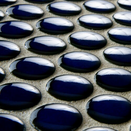 EliteTile Penny 12 1/4 x 12 Glazed Porcelain Mosaic in Blue Eye