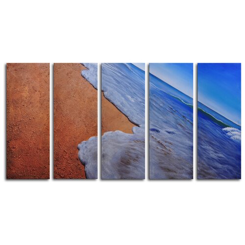 My Art Outlet Hand Painted Gossamer Waves 5 Piece Canvas Art Set