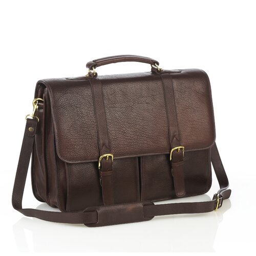 Aston Leather Briefcase with Two Pockets