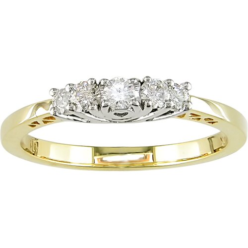 Amour White and Yellow Gold Round Cut Diamond Anniversary Ring