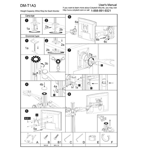 Cotytech Triple Monitor Desk Mount   Triple Arm