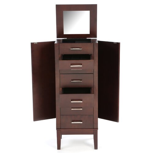 Powell Espresso Jewelry Armoire with Mirror