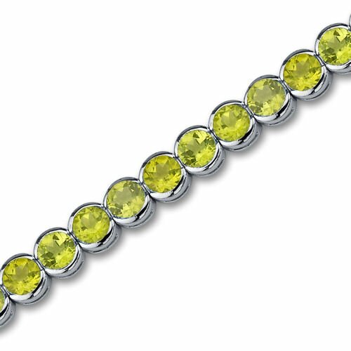 Oravo Must Have Classic 18.25 Carats Round Cut Peridot Gemstone Tennis