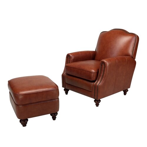 Opulence Home Seville Leather Chair and Ottoman