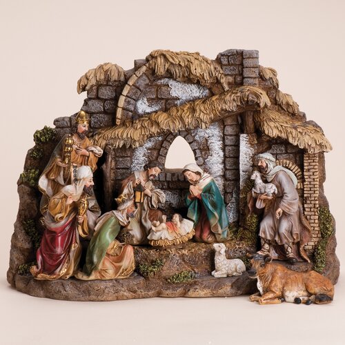 Josephs Studio 10 Piece Nativity Set with Stable