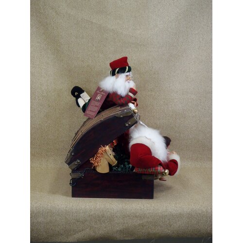 Karen Didion Originals Crakewood Lighted Trunk Santa Claus Figurine