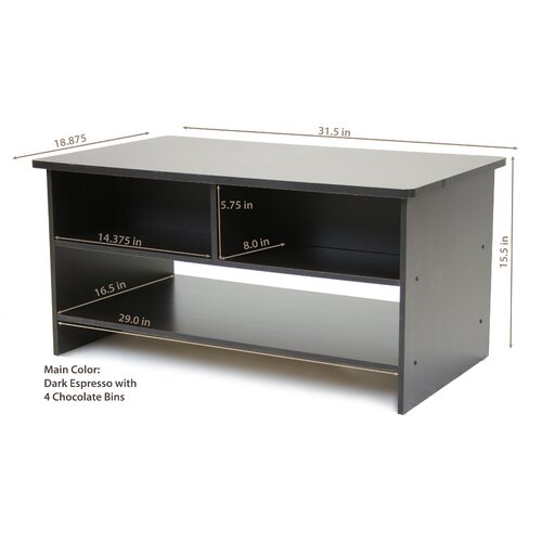 Furinno 1000 Series Center Coffee Table with Bin Drawers