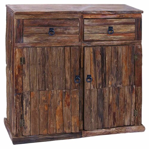 Woodland Imports Unleveled Texture 2 Drawer Cabinet