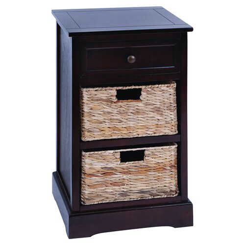 Woodland Imports Cabinet with 2 Wicker Baskets & Reviews | Wayfair