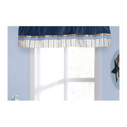 Kids Line Monkey Rockstar Rod Pocket Ruffled Curtain