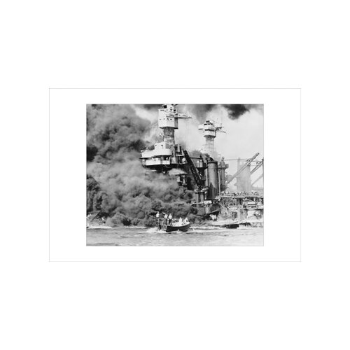 Buyenlarge USS West Virginia Alight in Pearl Harbor Canvas Art