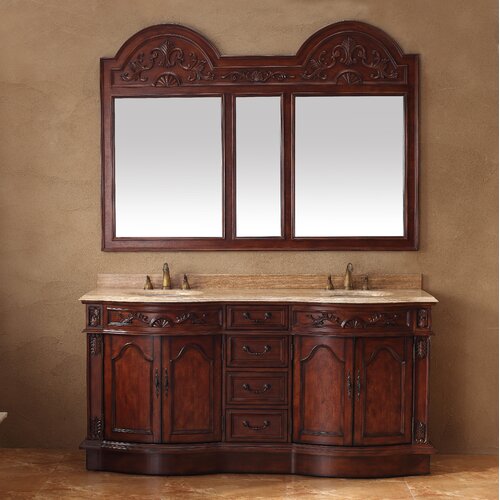 James Martin Furniture Classico 72 Double Travertine Vanity Set