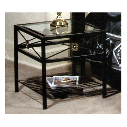 Grace Collection Neoclassic Glass End Table