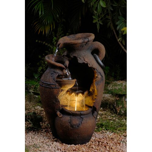 Fountain Cellar Old Fashion Pot Outdoor Fountain with Led Light