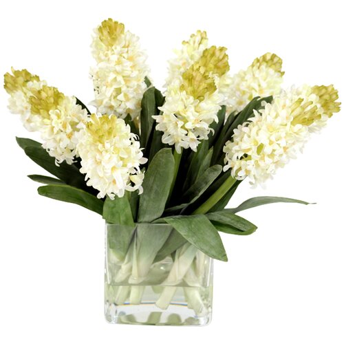 Distinctive Designs Silk Hyacinths in Square Vase