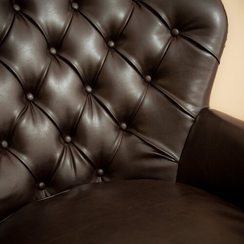 Home Loft Concept Peyton Tufted Leather Club Chair in Brown