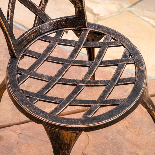 Home Loft Concept Enrique 3 Piece Cast Aluminum Bistro Set