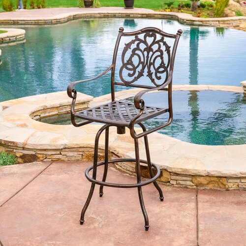 Home Loft Concept Magua Cast Aluminum Outdoor Copper Bar Stool