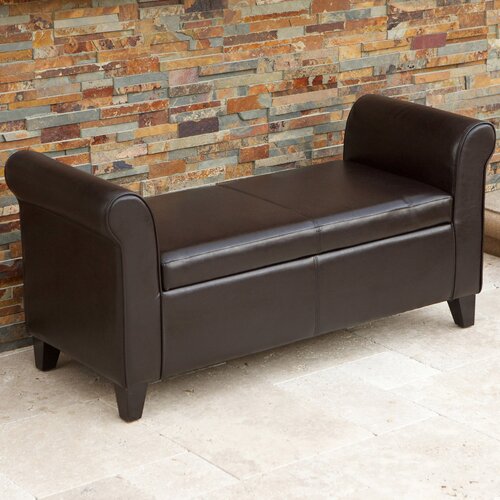 Home Loft Concept Dreesen Bonded Leather Armed Storage Ottoman