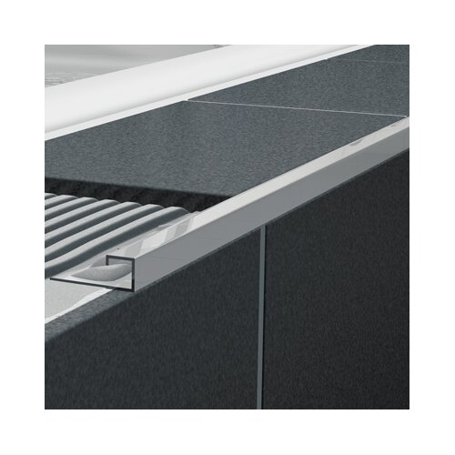 Blanke Cubeline 1 x 96 Counter Rail Tile Trim in Aluminum Royal