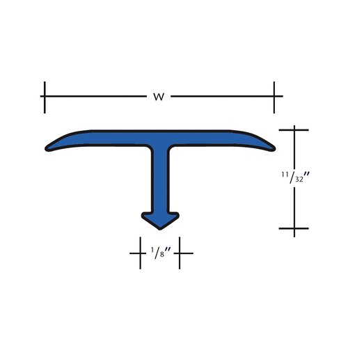 Blanke 0.53 Extruded Anodized Aluminum T Transition Profile in Satin