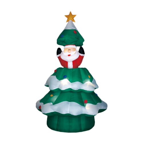 Animated Airblown Santa Rising from Christmas Tree