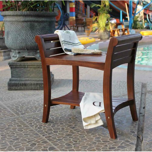 Decoteak Symmetry Teak Extended Height Outdoor Bench