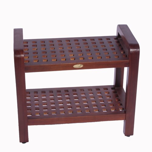 decoteak teak grate shower bench