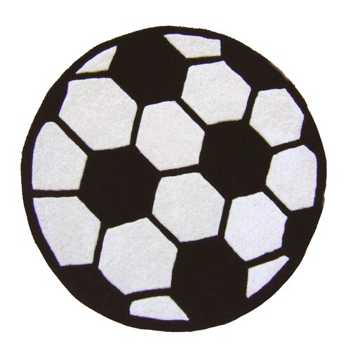 Abacasa Abacasa Kids Soccer Black/White Area Rug