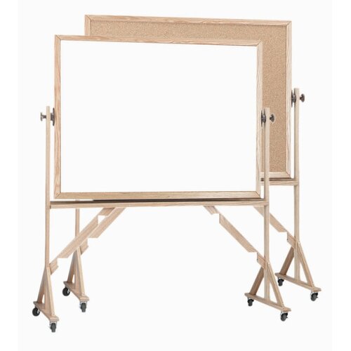 AARCO Reversible Free Standing Combination Board with Marker Board and