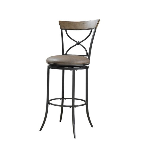 Hillsdale Furniture Charleston X Back Swivel Bar Stool in Distressed