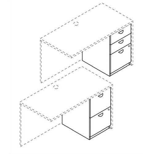 Basyx by HON Laminated Under Desk Pedestal File with Lock