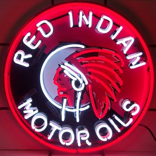 Neonetics Red Indian Motor Oils Neon Sign