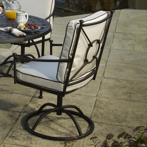 Meadowcraft Grayson Swivel Dining Arm Chair with Cushion