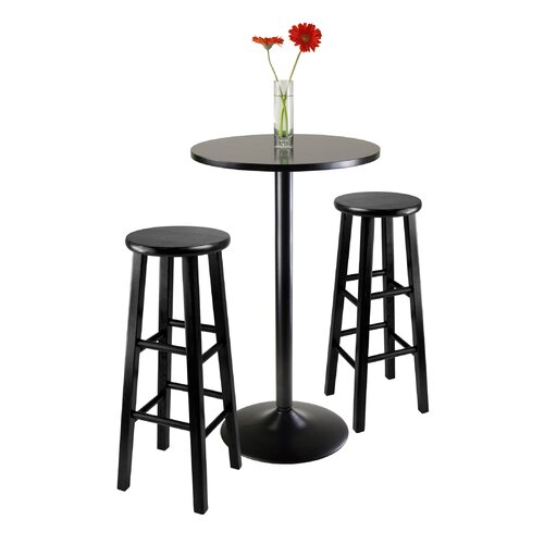 Winsome Obsidian 3 Piece Pub Table Set