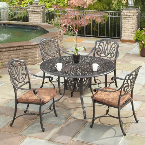 Home Styles Floral Blossom 5 Piece Dining Set with Cushions