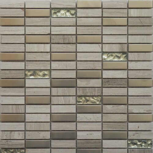 Faber Fusion Series 12 x 12 Mixed Metal Glass Marble Mosaic