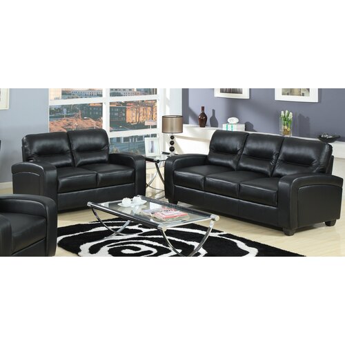 Wholesale Interiors Baxton Studio Duncan Leather Modern Sofa Set