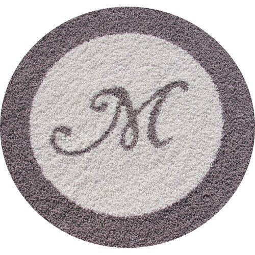 Creative Carpet Design Border Rug with Initial Inlay