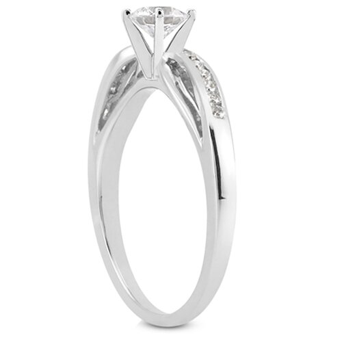 Szul Jewelry 10K White Gold Round Cut Diamond Engagement Ring