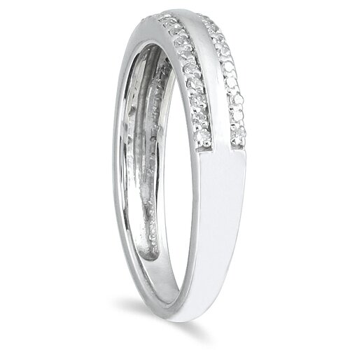 Szul Jewelry 10K White Gold Round Cut Diamond Wedding Band