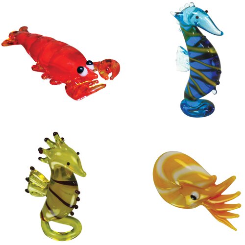 Looking Glass Figurines 4 Piece Miniature Lenny Lobster,